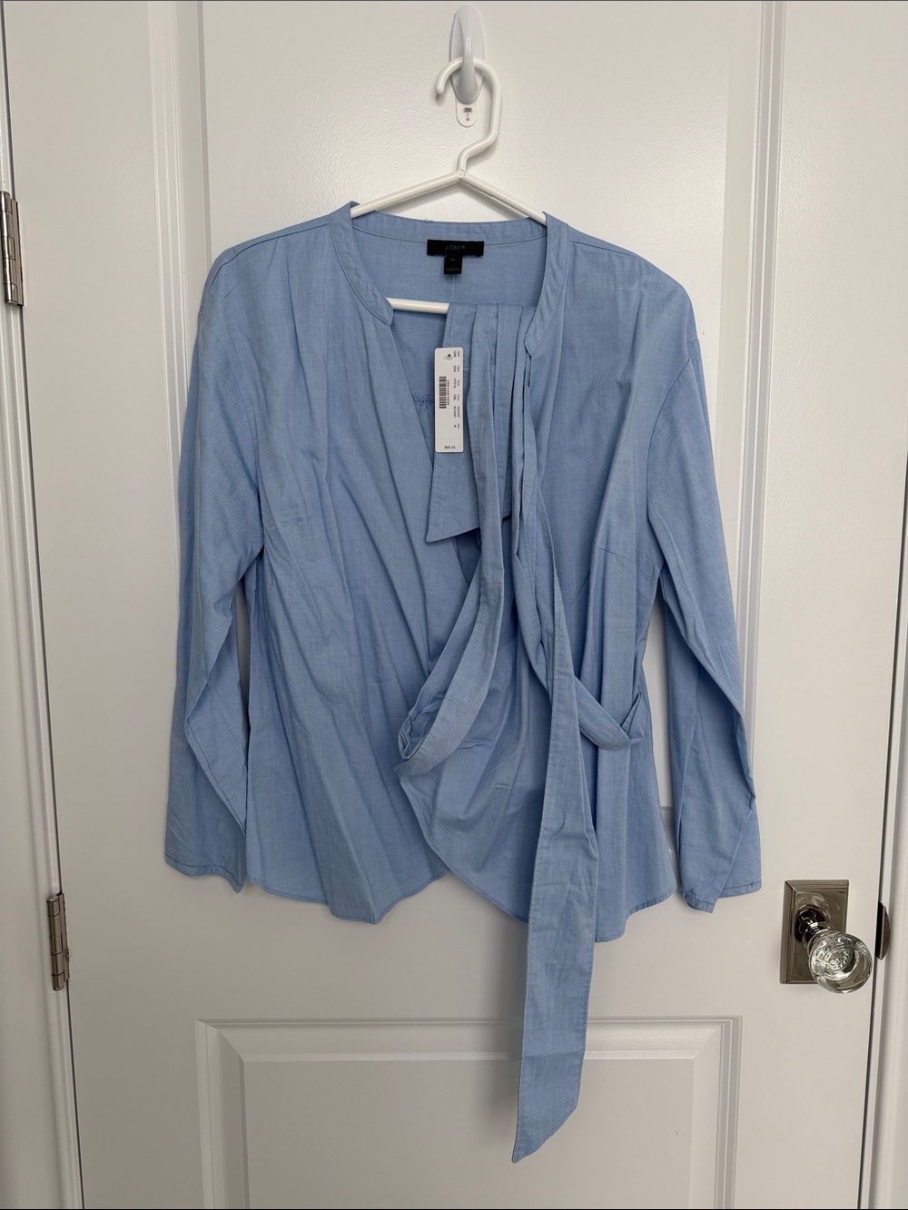 J. Crew Sky Blue Tie-Front Blouse